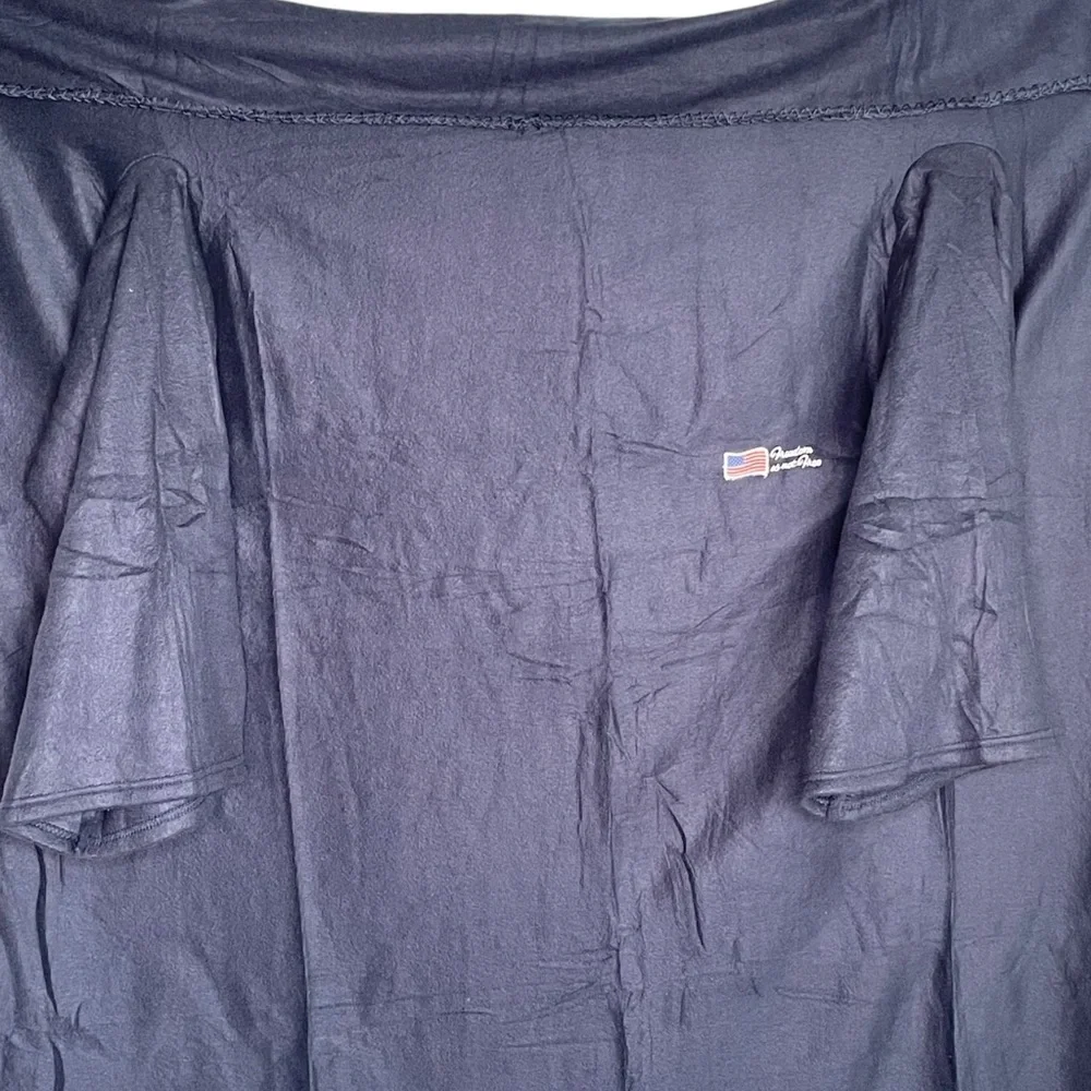 Snuggie-style Blanket with Sleeves Brushed Fleece Navy Blue with American Flag